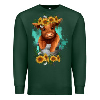 Sports Green baby cow in a bucket Premium Sweatshirt - RanaPortraitStore