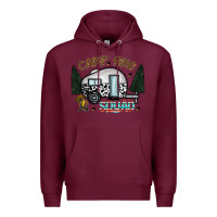 Burgundy camp fire squad Premium Hoodie - CowhideDigitalArt