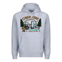 Heather Grey camp fire squad Premium Hoodie - CowhideDigitalArt