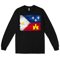 Black louisiana flag background Long Sleeve Tee - BarkalooDesign
