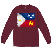 Burgundy louisiana flag background Long Sleeve Tee - BarkalooDesign