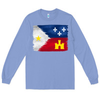 Colony Blue louisiana flag background Long Sleeve Tee - BarkalooDesign