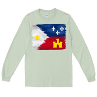 Matcha louisiana flag background Long Sleeve Tee - BarkalooDesign