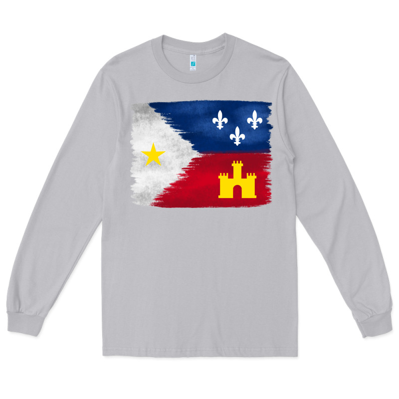 Louisiana Flag Background Long Sleeve Tee by BarkalooDesign | Teevron