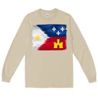 Mushroom louisiana flag background Long Sleeve Tee - BarkalooDesign