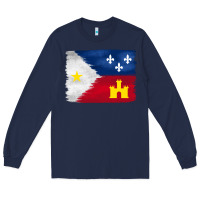 Navy louisiana flag background Long Sleeve Tee - BarkalooDesign