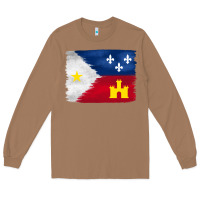 Toasted Coconut louisiana flag background Long Sleeve Tee - BarkalooDesign