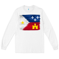 White louisiana flag background Long Sleeve Tee - BarkalooDesign