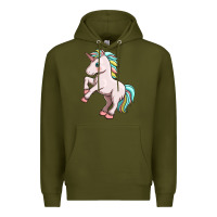 Army Green cute unicorn Premium Hoodie - FaDigitalArtStudio