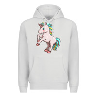 Dove Grey cute unicorn Premium Hoodie - FaDigitalArtStudio