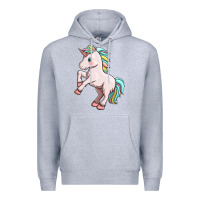 Heather Grey cute unicorn Premium Hoodie - FaDigitalArtStudio