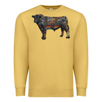 Black Angus Bull With Western Patterns Premium Sweatshirt | Teevron