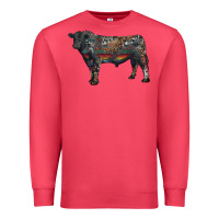 Cardinal black angus bull with western patterns Premium Sweatshirt - RanaPortraitStore