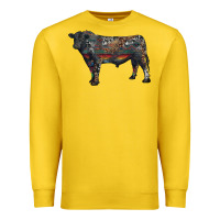 Lemon black angus bull with western patterns Premium Sweatshirt - RanaPortraitStore