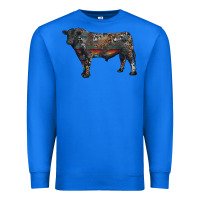 True Royal black angus bull with western patterns Premium Sweatshirt - RanaPortraitStore