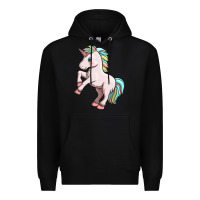 Black cute unicorn Premium Hoodie - FaDigitalArtStudio