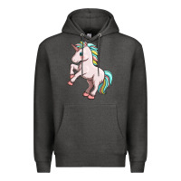 Charcoal Heather cute unicorn Premium Hoodie - FaDigitalArtStudio
