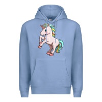 Colony Blue cute unicorn Premium Hoodie - FaDigitalArtStudio