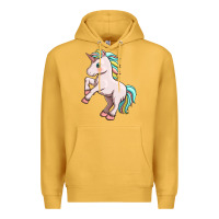 Mustard cute unicorn Premium Hoodie - FaDigitalArtStudio
