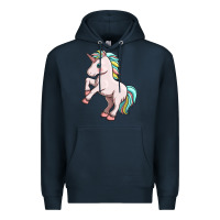 Navy cute unicorn Premium Hoodie - FaDigitalArtStudio