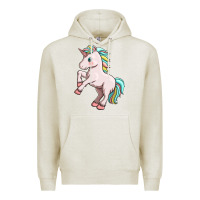 Oatmeal Heather cute unicorn Premium Hoodie - FaDigitalArtStudio