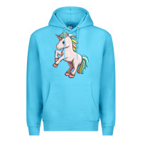 Ocean Blue cute unicorn Premium Hoodie - FaDigitalArtStudio