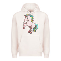 Pale Pink cute unicorn Premium Hoodie - FaDigitalArtStudio