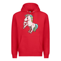 Red cute unicorn Premium Hoodie - FaDigitalArtStudio