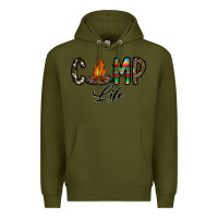 Army Green camp life Premium Hoodie - CowhideDigitalArt