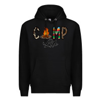 Black camp life Premium Hoodie - CowhideDigitalArt