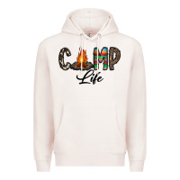 Pale Pink camp life Premium Hoodie - CowhideDigitalArt