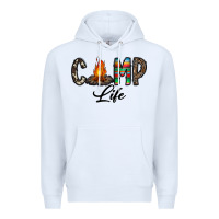 White camp life Premium Hoodie - CowhideDigitalArt