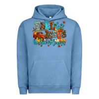 Pigment Pebble Blue fall for jesus he never leaves Urban Hoodie - AdoDesignShop
