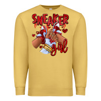 Antique Gold red sneaker girl afro woman Premium Sweatshirt - RanaPortraitStore