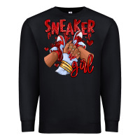 Black red sneaker girl afro woman Premium Sweatshirt - RanaPortraitStore