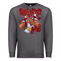 Charcoal Heather red sneaker girl afro woman Premium Sweatshirt - RanaPortraitStore