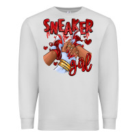 Dove Grey red sneaker girl afro woman Premium Sweatshirt - RanaPortraitStore