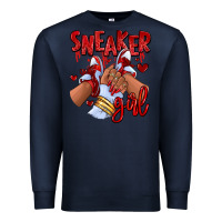 Navy red sneaker girl afro woman Premium Sweatshirt - RanaPortraitStore