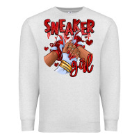 Oatmeal Heather red sneaker girl afro woman Premium Sweatshirt - RanaPortraitStore