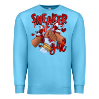 Ocean Blue red sneaker girl afro woman Premium Sweatshirt - RanaPortraitStore