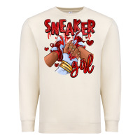 Red Sneaker Girl Afro Woman Premium Sweatshirt | Teevron
