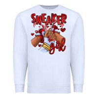 White red sneaker girl afro woman Premium Sweatshirt - RanaPortraitStore