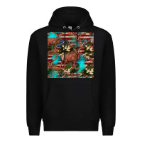 Black hunting deer american flag seamless pattern Premium Hoodie - HRA Design Shop