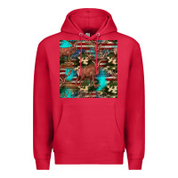 Cardinal hunting deer american flag seamless pattern Premium Hoodie - HRA Design Shop