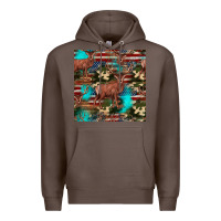Coffee hunting deer american flag seamless pattern Premium Hoodie - HRA Design Shop