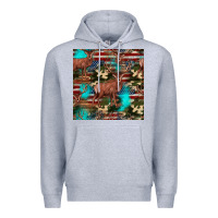 Heather Grey hunting deer american flag seamless pattern Premium Hoodie - HRA Design Shop