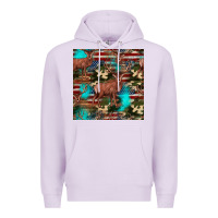 Lilac hunting deer american flag seamless pattern Premium Hoodie - HRA Design Shop