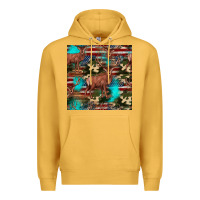 Mustard hunting deer american flag seamless pattern Premium Hoodie - HRA Design Shop