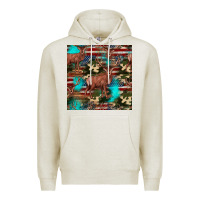 Oatmeal Heather hunting deer american flag seamless pattern Premium Hoodie - HRA Design Shop