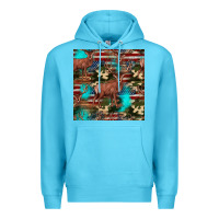 Ocean Blue hunting deer american flag seamless pattern Premium Hoodie - HRA Design Shop